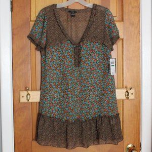 Confess Sheer Floral Print Blouse